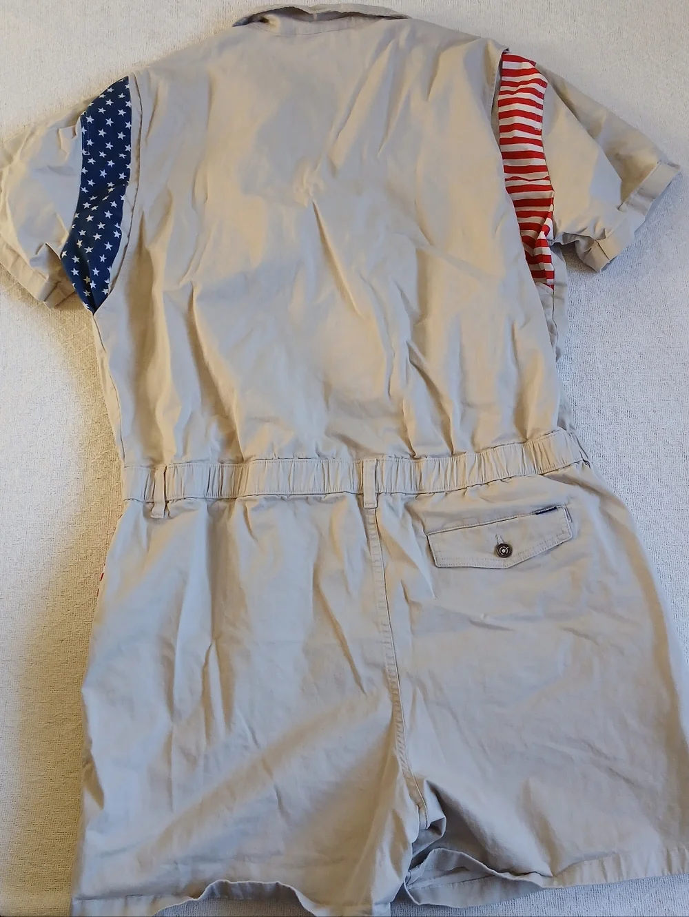 chubbies ♡ americana coveralls shortalls flag usa jumpsuit danger zone xxl retro